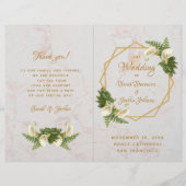 結婚式 プログラム金ゴールドホワイトマーブルカラリリー (正面)