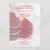 結婚式 プログラム金ゴールドリングや輪バラ花びら プログラム (裏面)