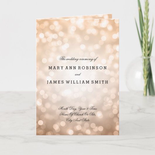 結婚式 プログラム銅グリッター灯 プログラム (正面)