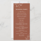 結婚式 プログラム防法の儀式プログラムフローラ (裏面)