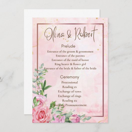 結婚式 プログラム (正面/裏面)