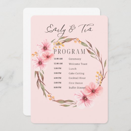 結婚式 プログラム (正面/裏面)