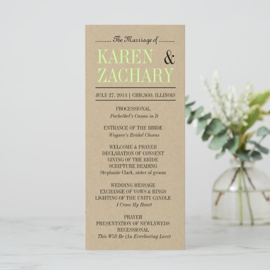 結婚式 プログラム (スタンド正面)