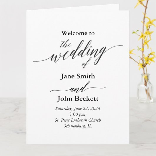 結婚式 プログラム (黄色い花)