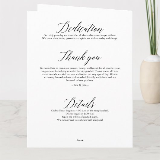 結婚式 プログラム (裏面)