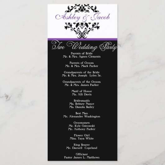 結婚式 プログラム (裏面)