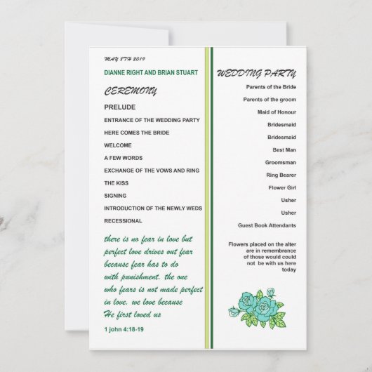 結婚式 プログラム (正面)