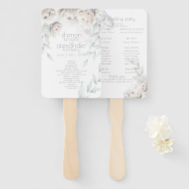 結婚式 プログラム |アラバスターの水彩牡丹 ハンドファン