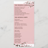 結婚式 プログラム-エレガントピンクさくらんぼの花 プログラム (裏面)