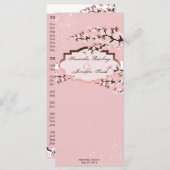 結婚式 プログラム-エレガントピンクさくらんぼの花 プログラム (正面/裏面)