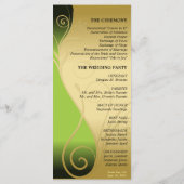 結婚式 プログラム – クラシーグリーン&金ゴールドフローラスワール (裏面)