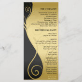 結婚式 プログラム – クラシーブラック&金ゴールドフローラ (裏面)