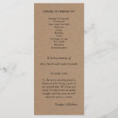 結婚式 プログラム | クラフト素朴紙 (裏面)