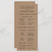 結婚式 プログラム | クラフト素朴紙 (正面/裏面)