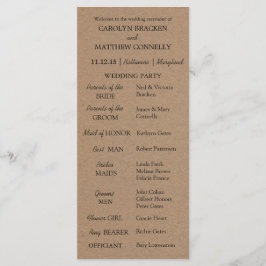 結婚式 プログラム | クラフト素朴紙