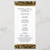 結婚式 プログラム | ゴールデンフローラダマスクオンブラック (裏面)