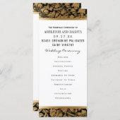 結婚式 プログラム | ゴールデンフローラダマスクオンブラック (正面/裏面)