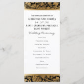 結婚式 プログラム | ゴールデンフローラダマスクオンブラック (正面)