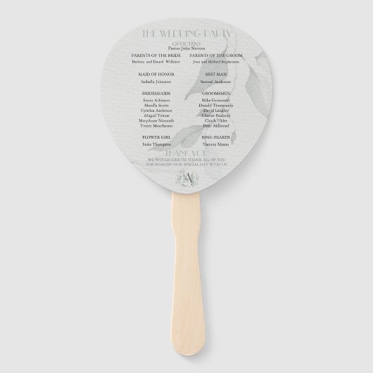 結婚式 プログラム |シックボホウォーターカラーダリア ハンドファン (裏面)