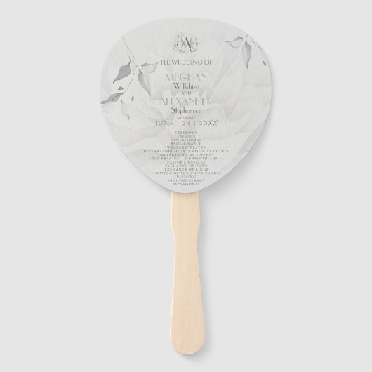 結婚式 プログラム |シックボホウォーターカラーダリア ハンドファン (正面)