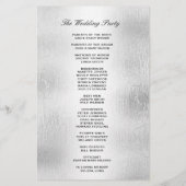 結婚式 プログラム |シルバーとダイヤモンドの外観 (裏面)