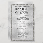 結婚式 プログラム |シルバーとダイヤモンドの外観 (正面/裏面)