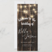 結婚式 プログラム |ストリングラ素朴イト付き木材 (正面)