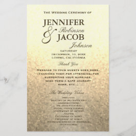 結婚式 プログラム |ソフト金ゴールドグリッタールック