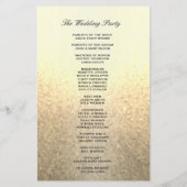 結婚式 プログラム |ソフト金ゴールドグリッタールック (裏面)