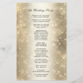 結婚式 プログラム |ソフト金ゴールドグリッタールック (裏面)