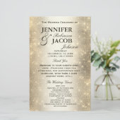 結婚式 プログラム |ソフト金ゴールドグリッタールック (スタンド正面)