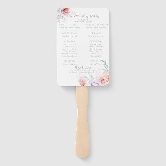 結婚式 プログラム |トレンディーコーラルアクアレッレプニー ハンドファン (裏面)