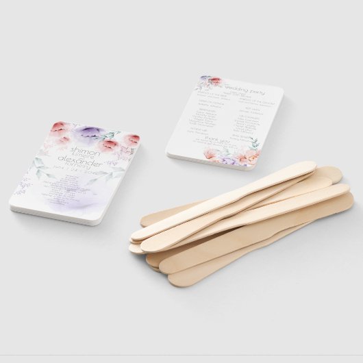 結婚式 プログラム |トレンディーコーラルアクアレッレプニー ハンドファン (組立なし)