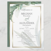 結婚式 プログラム |トロピモダンカル葉エレガント (正面/裏面)