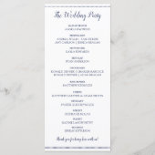 結婚式 プログラム – ネイビエレガントーブルーつる植物 (裏面)