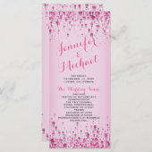 結婚式 プログラム | バラ花弁ピンク (正面/裏面)