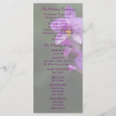 結婚式 プログラム – パープルオーキッドカード (裏面)