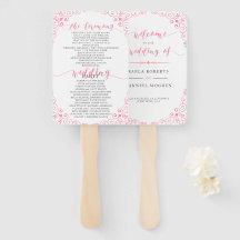 "結婚式 プログラム"ピンクタイポグラフィ&ヴィンテージフレーム