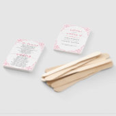 "結婚式 プログラム"ピンクタイポグラフィ&ヴィンテージフレーム ハンドファン (組立なし)