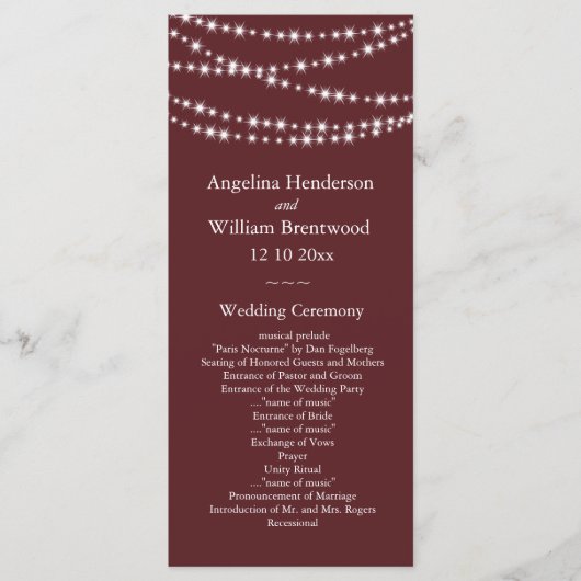 結婚式 プログラム – マルサラトゥインクルライト (正面)