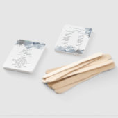 結婚式 プログラム |モダンほこりっぽい青いブラシストローク ハンドファン (組立なし)