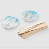 結婚式 プログラム |モノグラムモダン幾何学的ビーチ ハンドファン (組立なし)