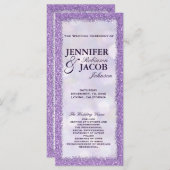 結婚式 プログラム | ラベンダー(グリッター枠) (正面/裏面)