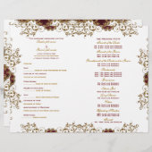 「結婚式 プログラム」ヴィンテージブルゴーニュ金ゴールド (正面/裏面)