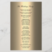 結婚式 プログラム |光沢のあるソフト金ゴールドルック (裏面)