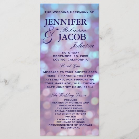 結婚式 プログラム《写真》ぼけ味ハイライト プログラム (正面)