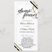 結婚式 プログラム、常に永遠に、金ゴールド プログラム (正面/裏面)