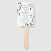 結婚式 プログラム |水の色ほこりっぽいバラフローラ ハンドファン (正面)