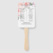 結婚式 プログラム |水彩ピンクのバラ ハンドファン (裏面)