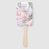 結婚式 プログラム |水彩ピンクのバラ ハンドファン (正面)